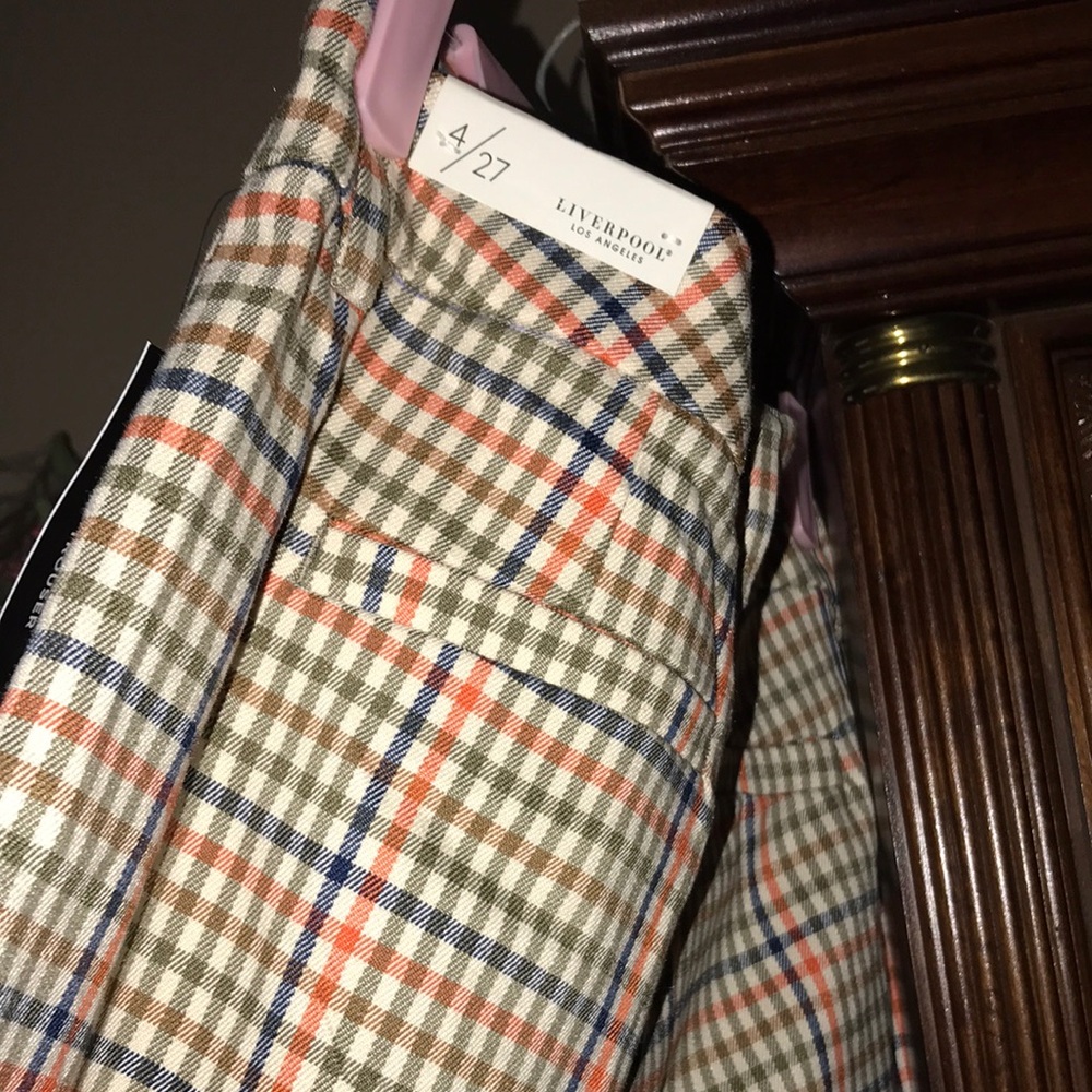 LIVERPOOL Plaid Trousers with Multicolor Check Pattern - Picture 4 of 5